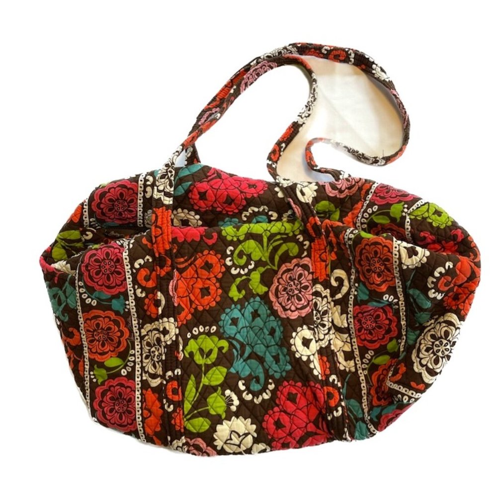 Vera Bradley Medium Duffle Brown Floral